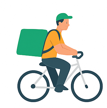 Repartidor en bicicleta